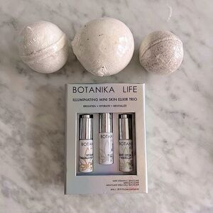 Botanika Life Illuminating Mini Skin Elixir Trio and CBD Bath Soaks